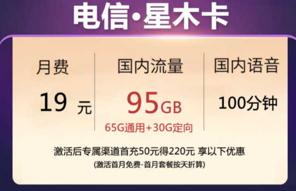 什么樣的手機(jī)卡流量多月租低便宜還靠譜？【電信木星卡】月租僅需19元流量+語(yǔ)音全國(guó)通用