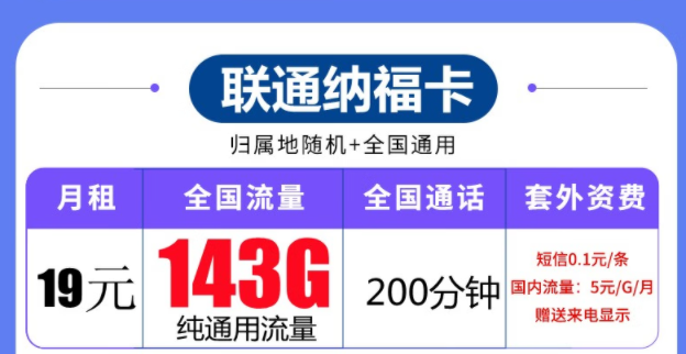聯(lián)通流量卡套餐推薦|聯(lián)通納福卡、齊福卡、玉兔卡|流量+語(yǔ)音優(yōu)享套餐