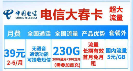 流量卡選長期好還是短期好？電信39元230G純流量卡|電信大春卡