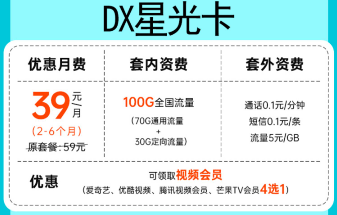 無(wú)期約！寧夏可用！39元“電信星光卡”爆款大酬賓，四選一超實(shí)惠！