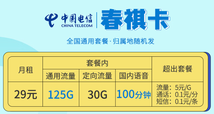 大流量卡免費(fèi)領(lǐng)取入口！部分地區(qū)不可申請!【電信春祺卡+電信新春卡】