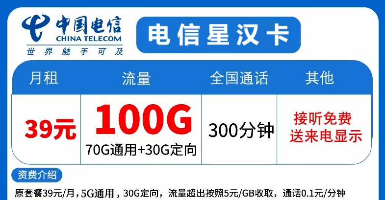 流量傳奇！精彩放送！電信星漢卡39元大流量+語音！暢享優(yōu)惠！