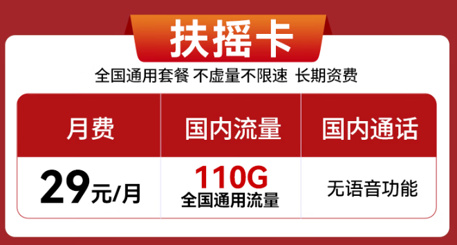 實惠好用的流量卡推薦！29元110G、29元100G通用流量卡！